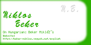 miklos beker business card